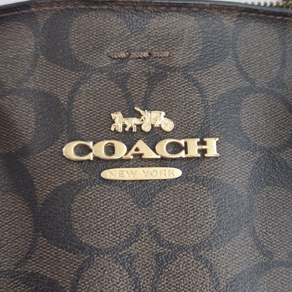 Coach Signature Tote Bag Brown and Black - Picture 3 of 16